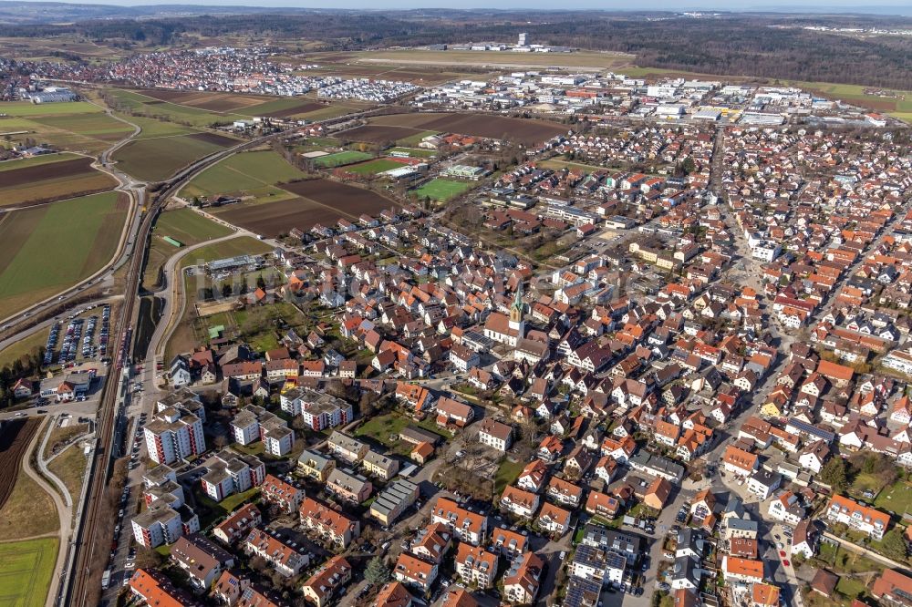 Luftaufnahme Renningen - Dorf - Ansicht in Renningen im Bundesland Baden-Württemberg, Deutschland