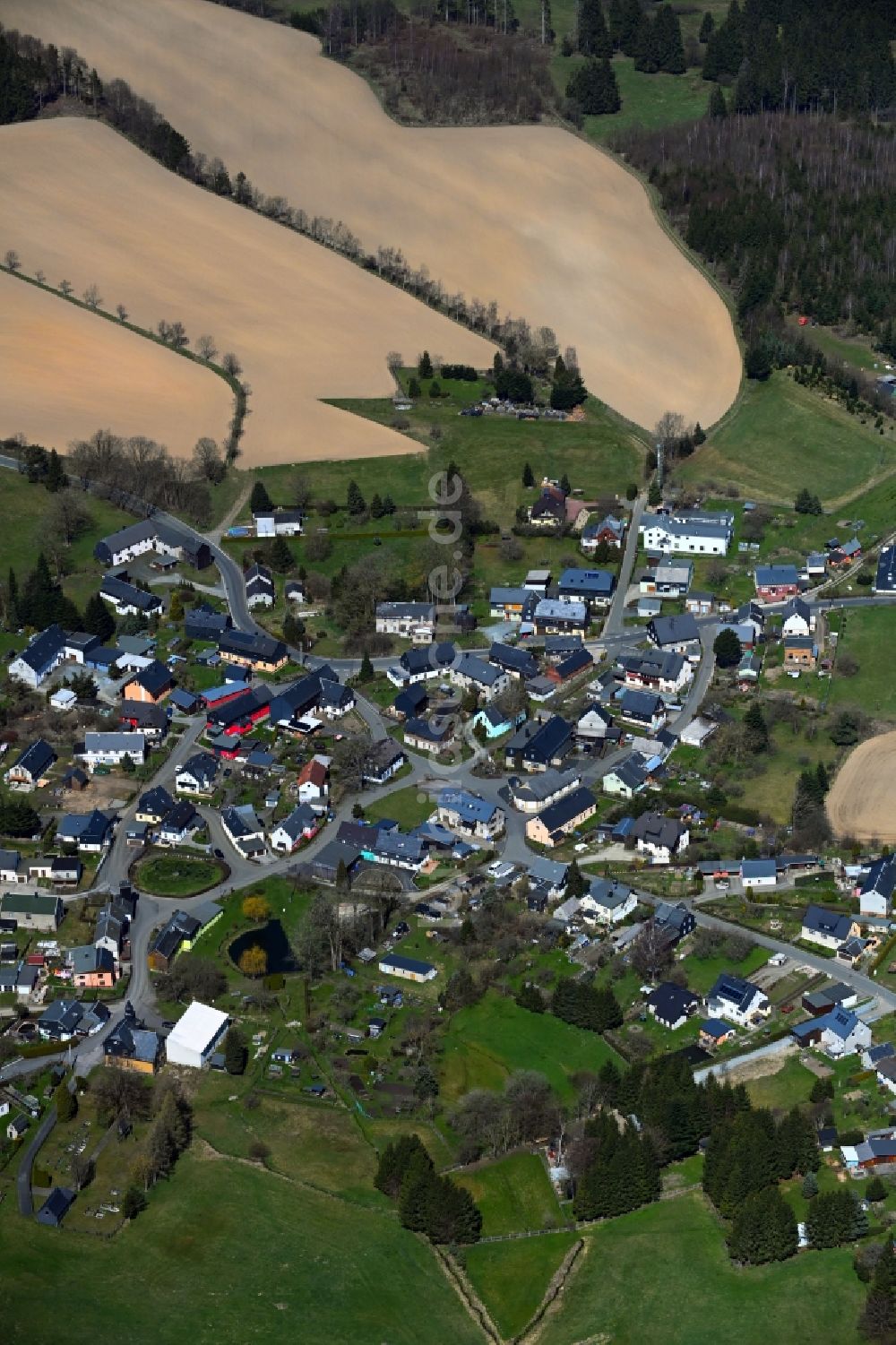 Luftbild Schlegel - Dorf - Ansicht Schlegel im Bundesland Thüringen, Deutschland
