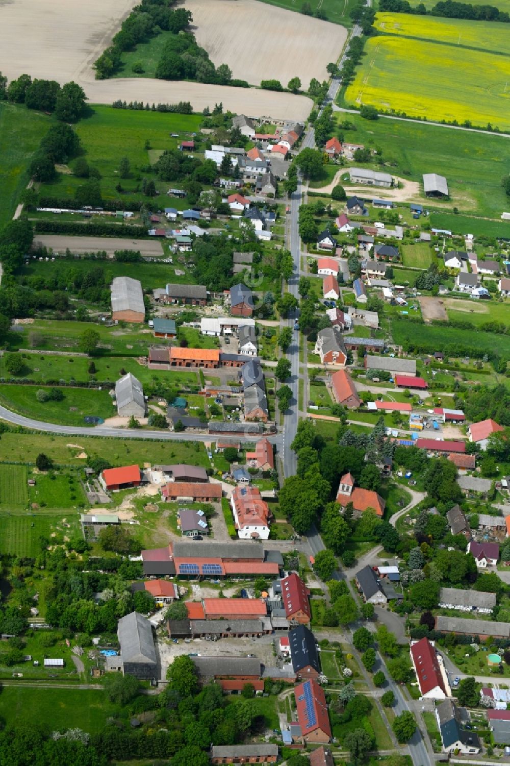 Steffenshagen von oben - Dorf - Ansicht in Steffenshagen im Bundesland Brandenburg, Deutschland