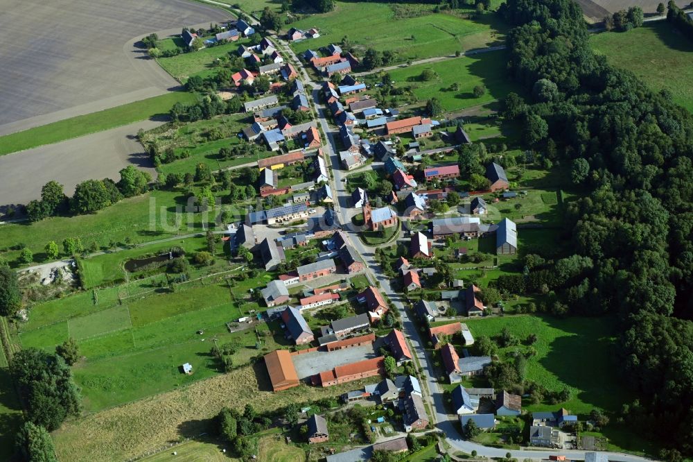 Telschow von oben - Dorf - Ansicht in Telschow im Bundesland Brandenburg, Deutschland