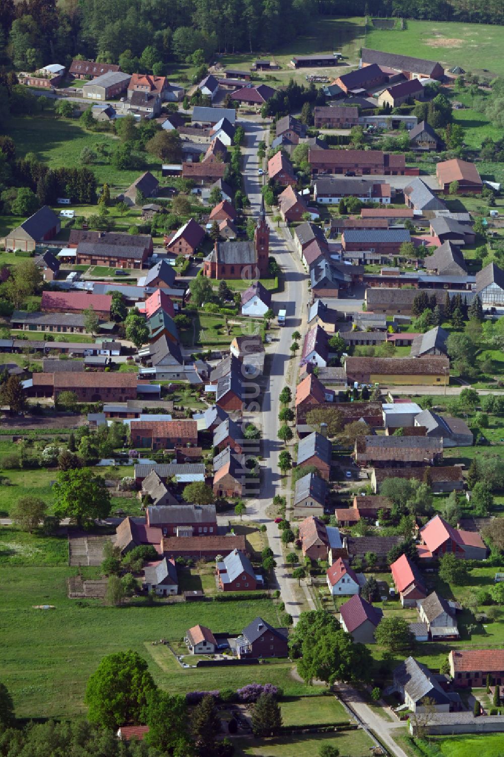 Luftaufnahme Telschow - Dorf - Ansicht in Telschow im Bundesland Brandenburg, Deutschland