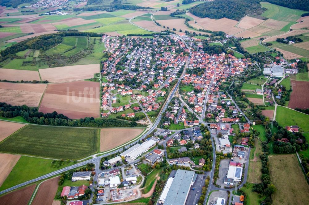 Luftaufnahme Uettingen - Dorf - Ansicht in Uettingen im Bundesland Bayern, Deutschland