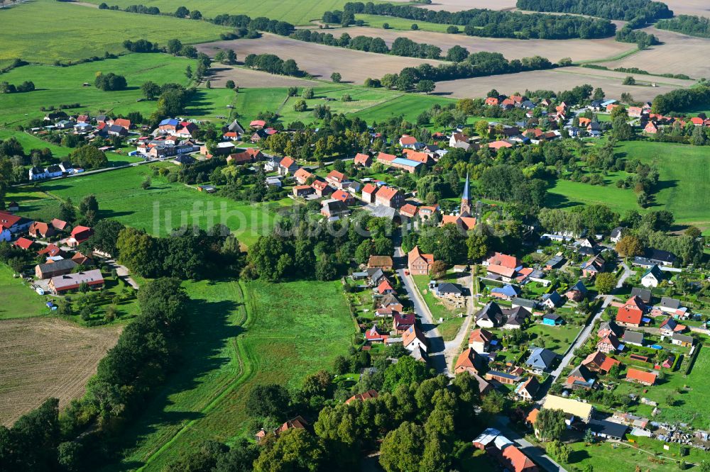 Vellahn von oben - Dorf - Ansicht von Vellahn im Bundesland Mecklenburg-Vorpommern