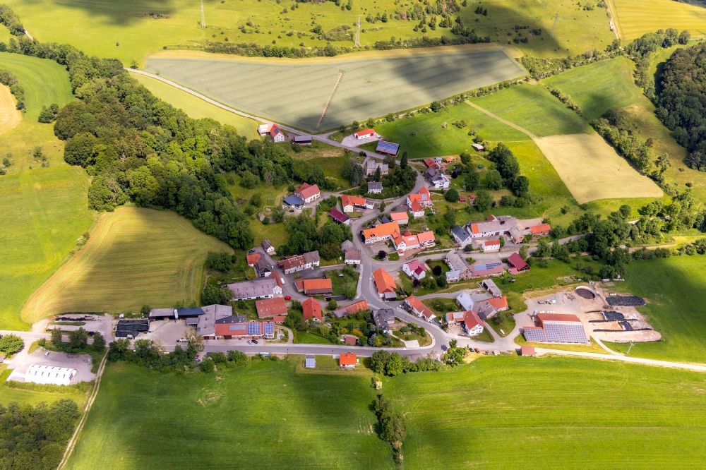 Welleringhausen von oben - Dorf - Ansicht in Welleringhausen im Bundesland Hessen, Deutschland