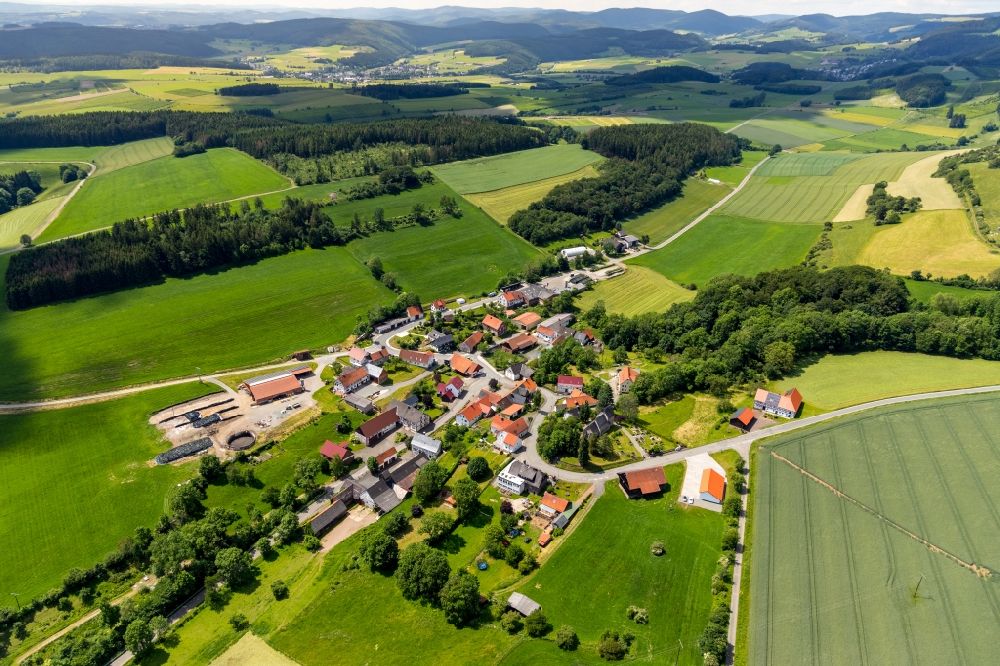 Luftbild Welleringhausen - Dorf - Ansicht in Welleringhausen im Bundesland Hessen, Deutschland
