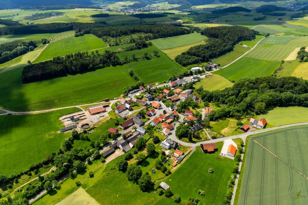 Luftaufnahme Welleringhausen - Dorf - Ansicht in Welleringhausen im Bundesland Hessen, Deutschland