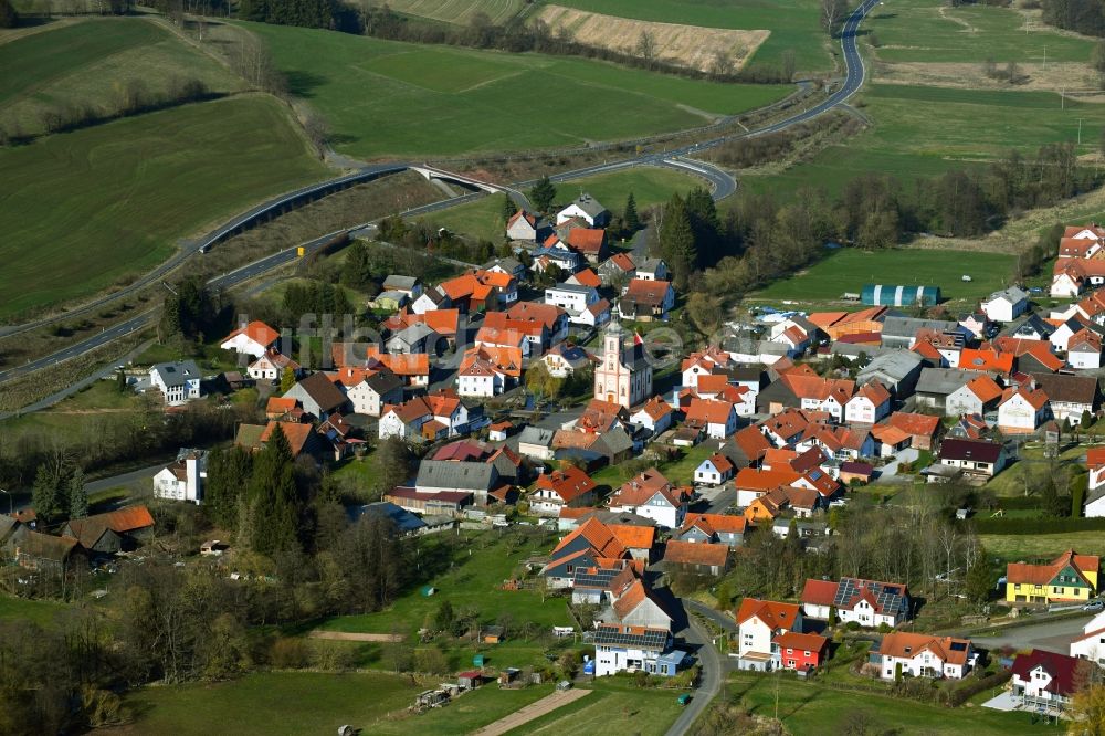 Luftbild Wickers - Dorf- Ansicht von Wickers in der Rhön im Bundesland Hessen, Deutschland