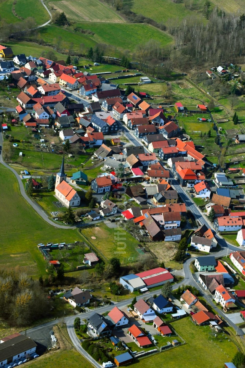 Wiedersbach von oben - Dorf- Ansicht von Wiedersbach im Bundesland Thüringen, Deutschland
