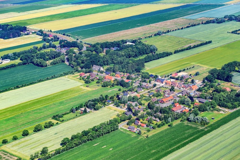 Luftbild Hörne - Dorfansicht von Hörne in Balje im Bundesland Niedersachsen, Deutschland