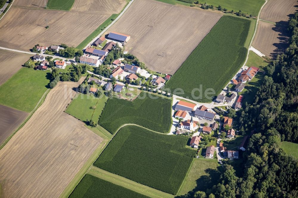 Thal von oben - Dorfansicht der lädlichen Gemeinde Thal im Bundesland Bayern, Deutschland