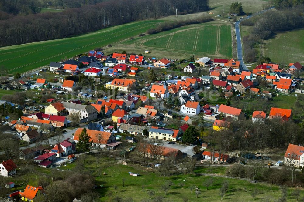 Mechelroda aus der Vogelperspektive: Dorfansicht von Mechelroda im Bundesland Thüringen, Deutschland
