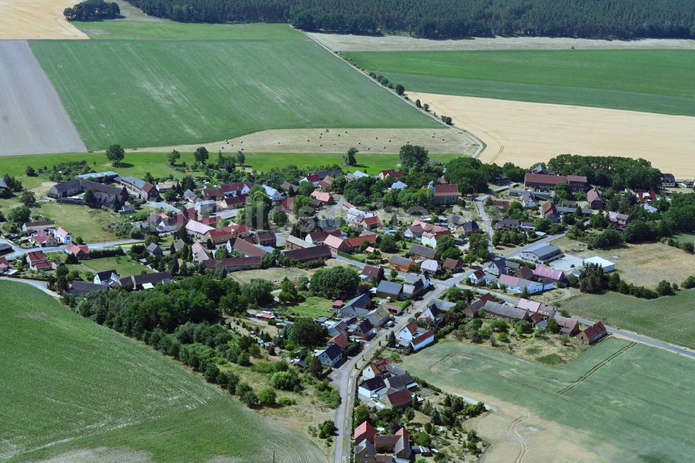 Luftaufnahme Bad Schmiedeberg - Dorfansicht von Meuro bei Bad Schmiedeberg im Bundesland Sachsen-Anhalt, Deutschland