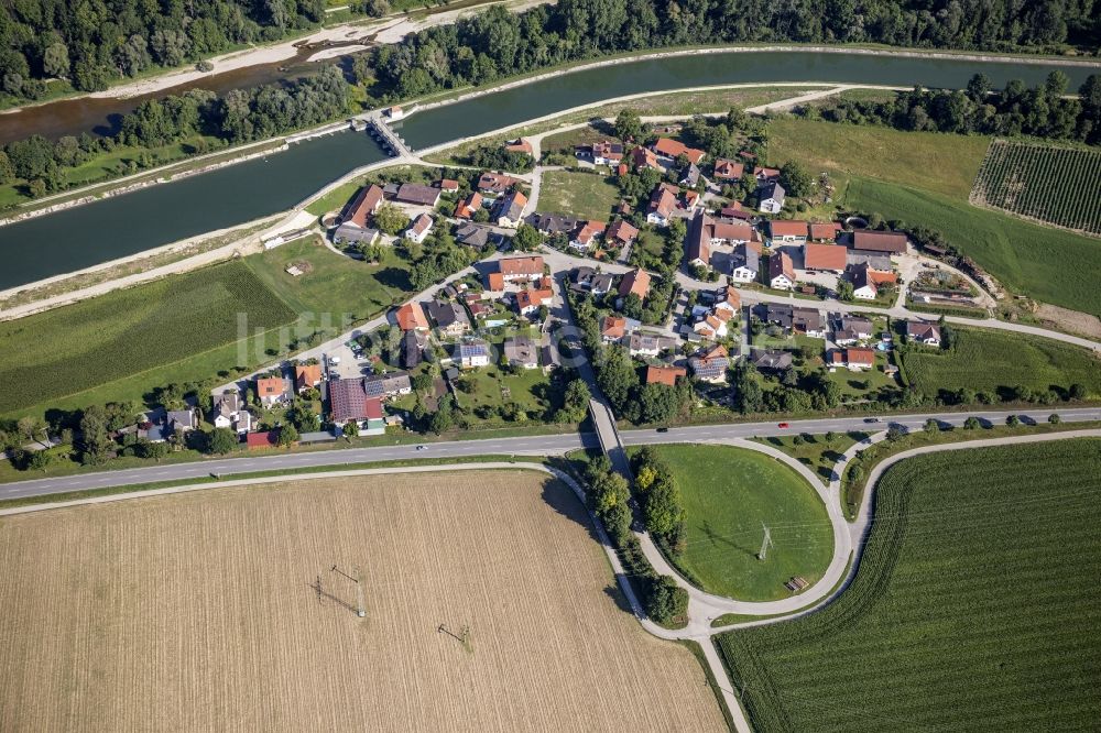 Luftbild Hofham - Dorfansicht am Mittlere-Isar-Kanal in Hofham im Bundesland Bayern, Deutschland