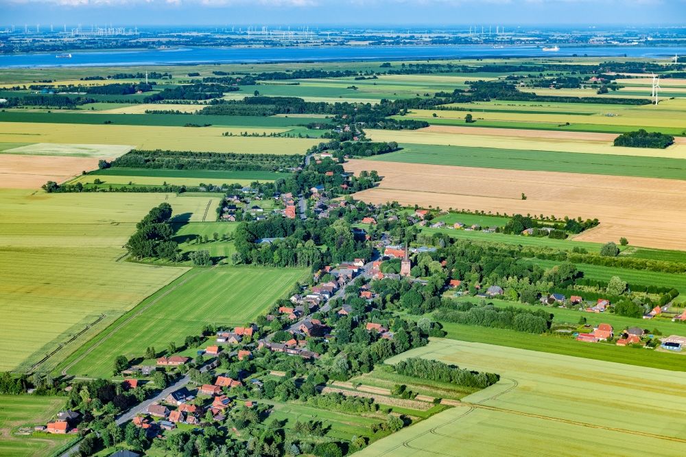 Luftaufnahme Oederquart - Dorfansicht in Oederquart im Bundesland Niedersachsen, Deutschland