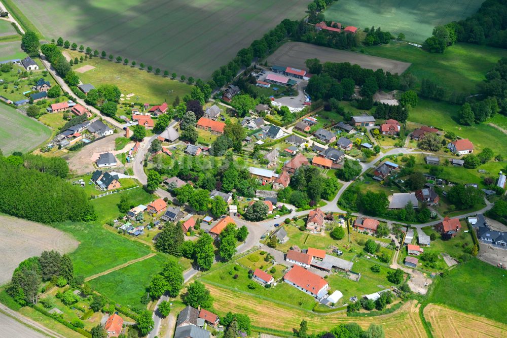 Luftaufnahme Viez - Dorfansicht in Viez im Bundesland Mecklenburg-Vorpommern, Deutschland