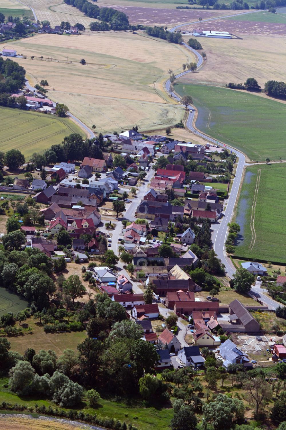 Zschepplin aus der Vogelperspektive: Dorfansicht von Zschepplin im Bundesland Sachsen, Deutschland