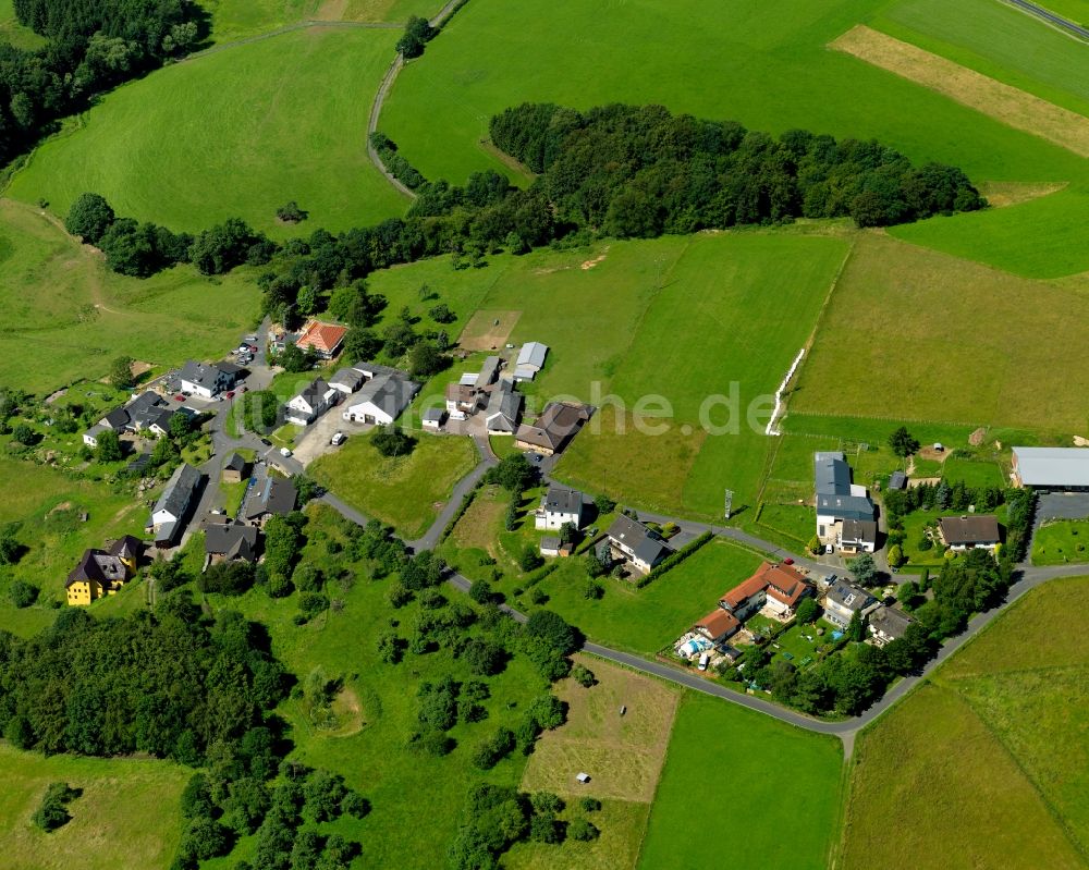 Asbach, Wilsberg von oben - Dorfkern in Asbach, Wilsberg im Bundesland Rheinland-Pfalz