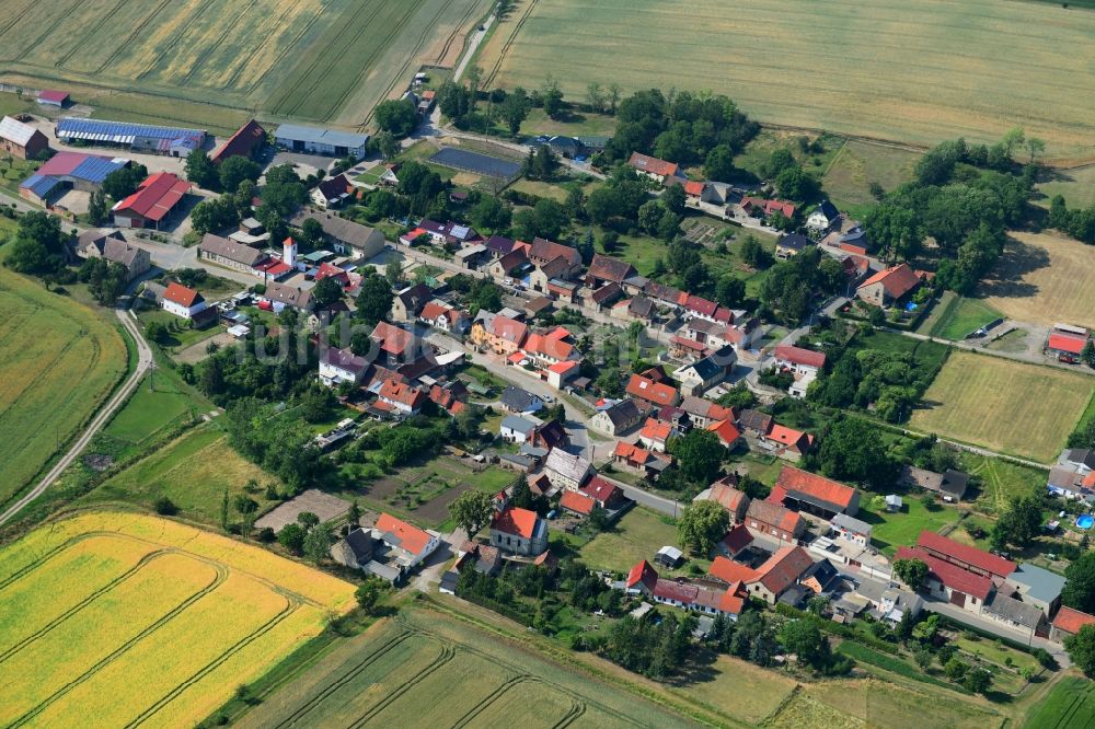 Dalldorf von oben - Dorfkern in Dalldorf im Bundesland Sachsen-Anhalt, Deutschland