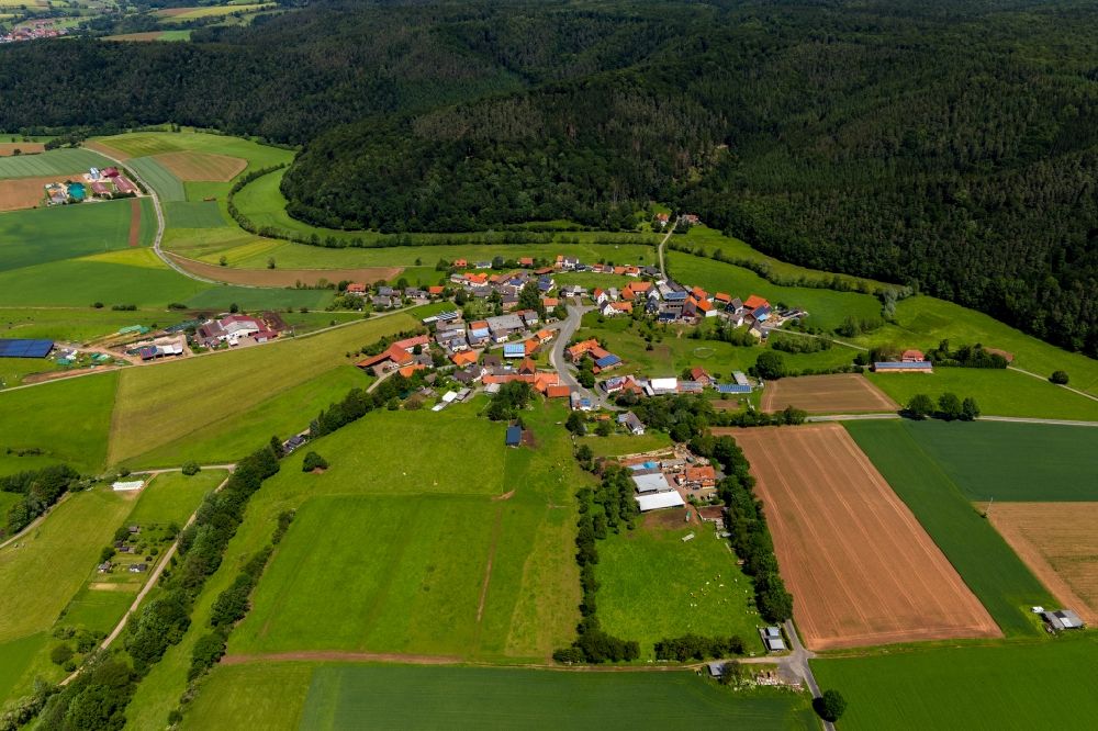 Luftaufnahme Dehringhausen - Dorfkern in Dehringhausen im Bundesland Hessen, Deutschland