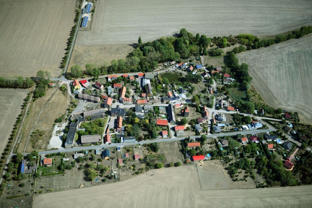 Eismannsdorf aus der Vogelperspektive: Dorfkern in Eismannsdorf im Bundesland Sachsen-Anhalt, Deutschland