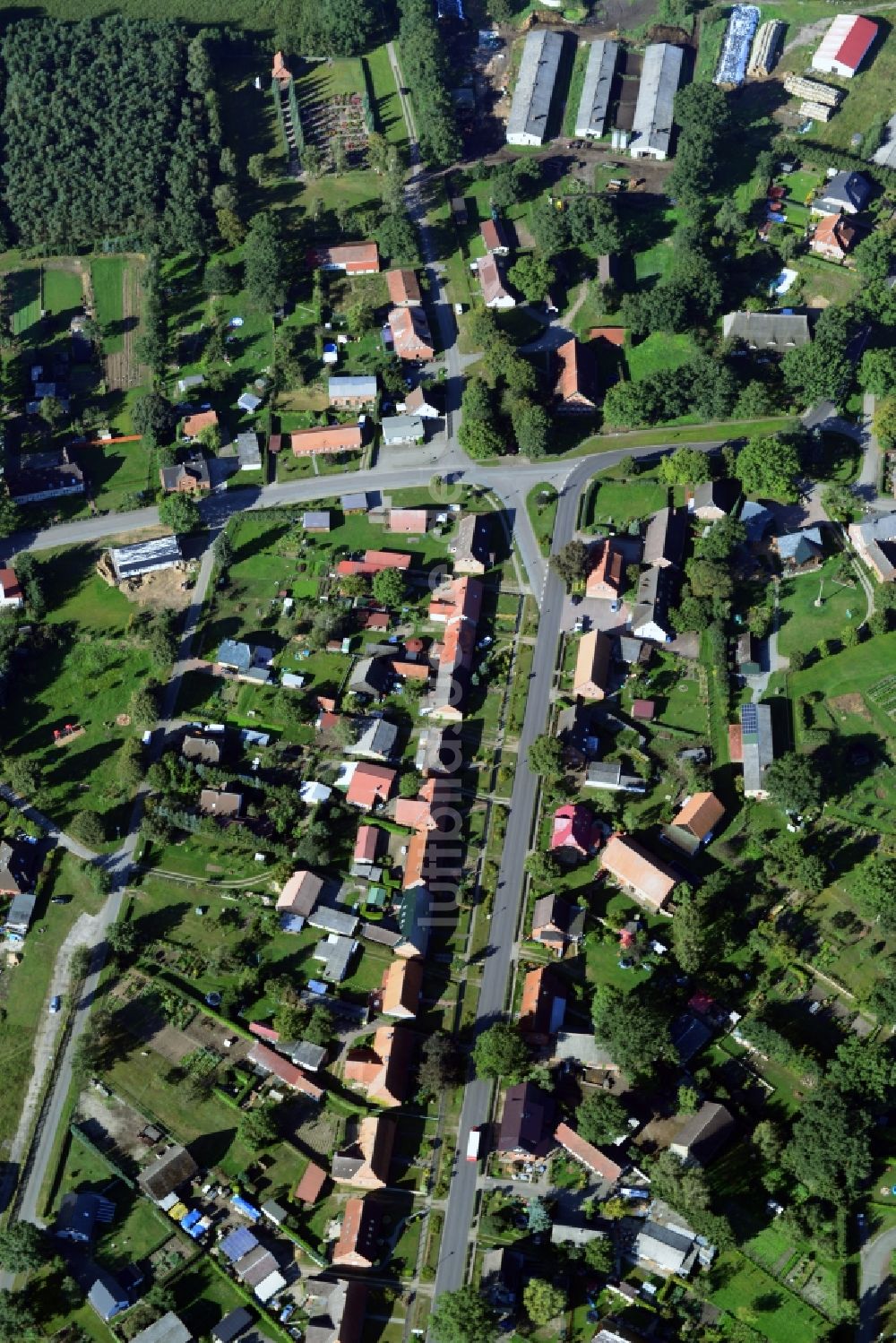 Luftbild Fahrbinde - Dorfkern in Fahrbinde im Bundesland Mecklenburg-Vorpommern