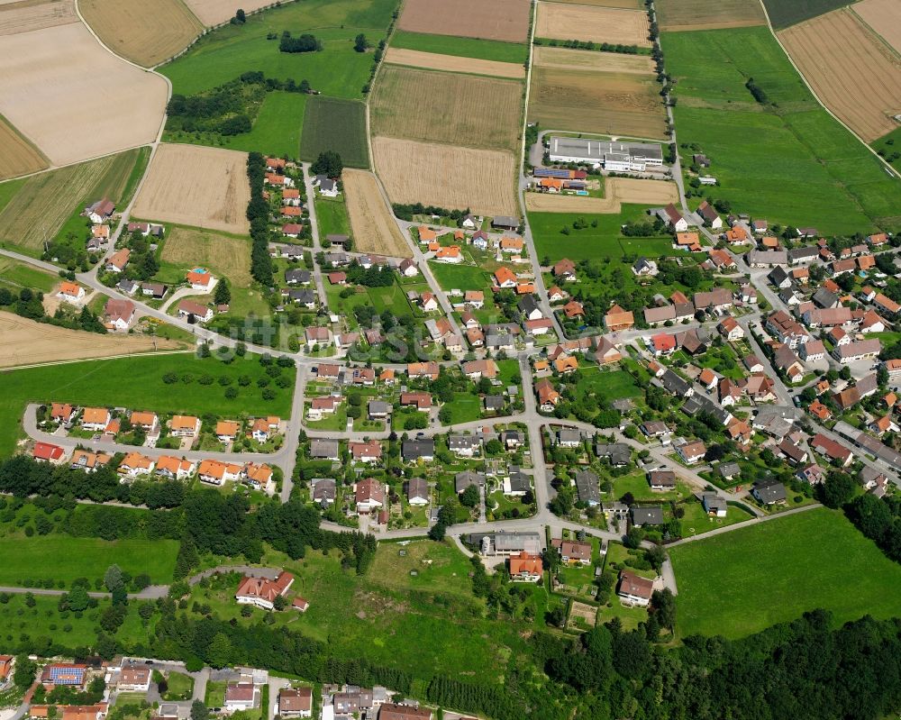 Luftbild Ablach - Dorfkern am Feldrand in Ablach im Bundesland Baden-Württemberg, Deutschland