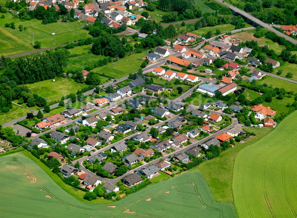 Alsenbrück-Langmeil aus der Vogelperspektive: Dorfkern am Feldrand in Alsenbrück-Langmeil im Bundesland Rheinland-Pfalz, Deutschland