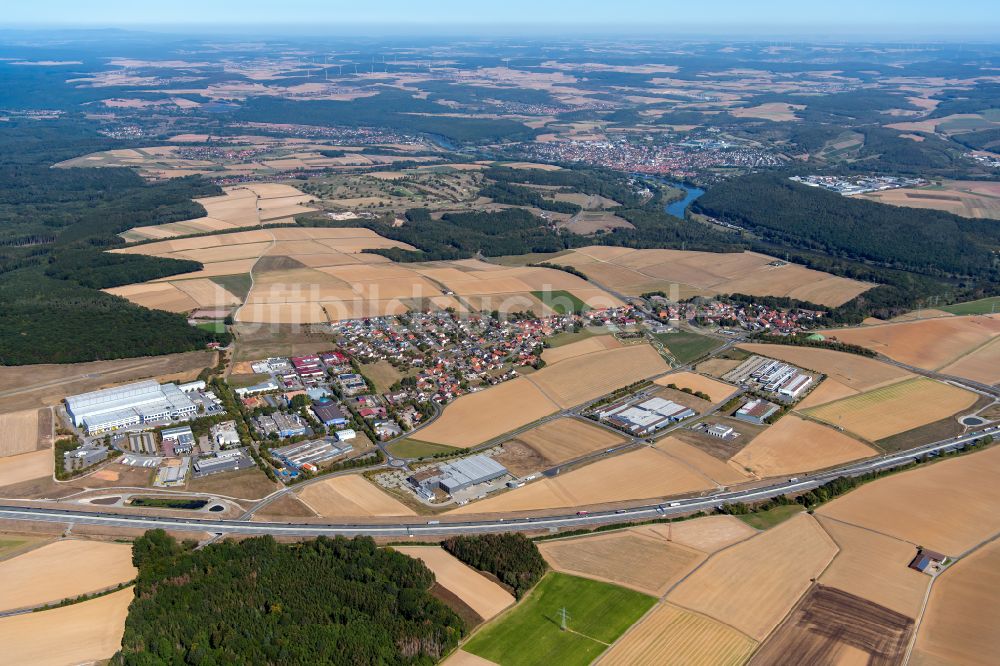 Luftbild Altfeld - Dorfkern am Feldrand in Altfeld im Bundesland Bayern, Deutschland