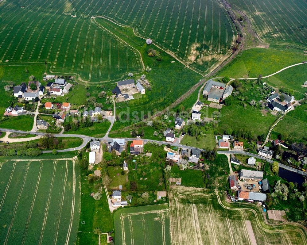 Arras aus der Vogelperspektive: Dorfkern am Feldrand in Arras im Bundesland Sachsen, Deutschland