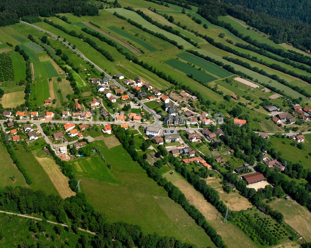 Luftbild Bad Liebenzell - Dorfkern am Feldrand in Bad Liebenzell im Bundesland Baden-Württemberg, Deutschland