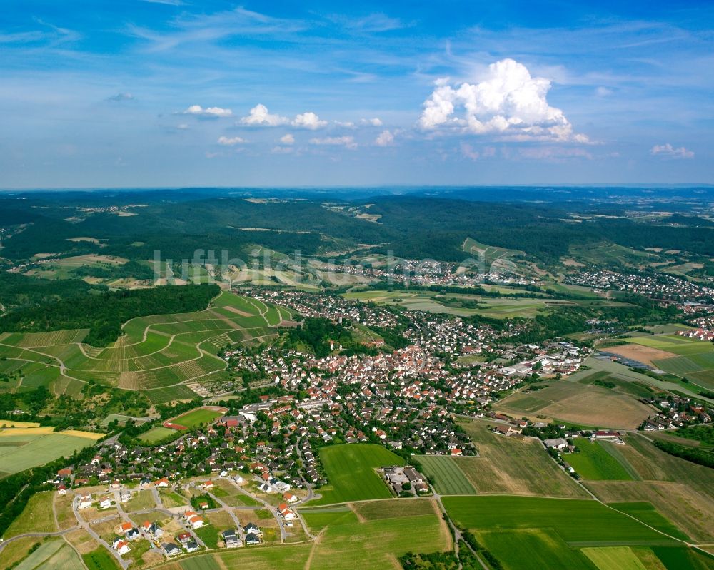Luftbild Beilstein - Dorfkern am Feldrand in Beilstein im Bundesland Baden-Württemberg, Deutschland