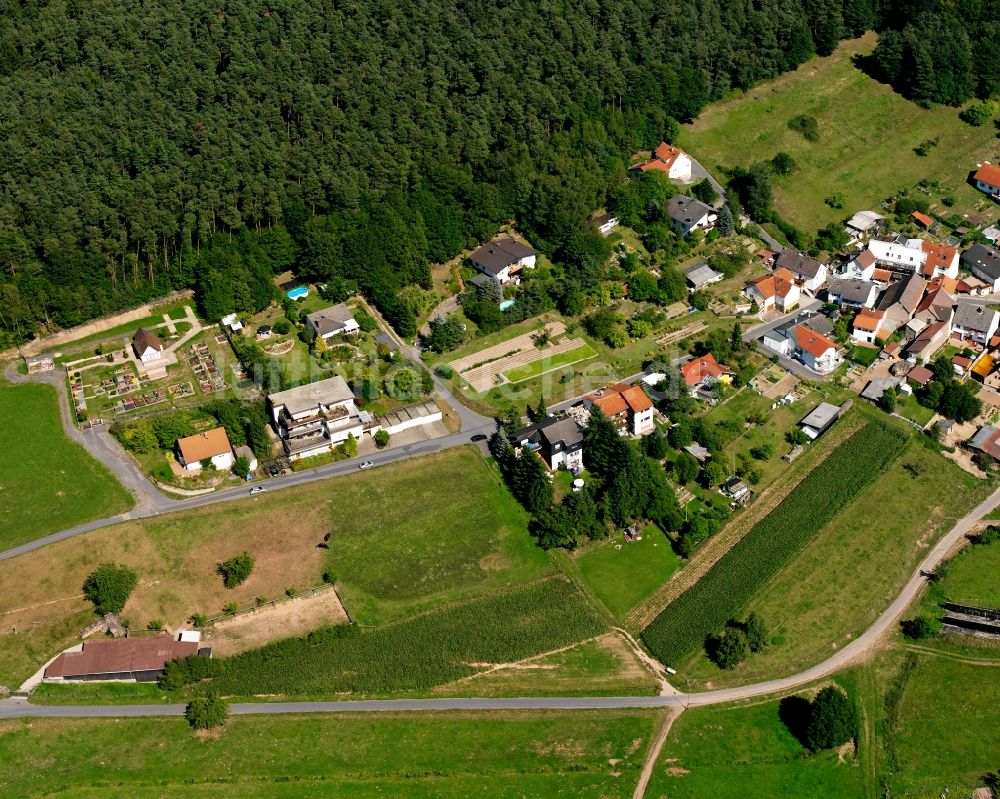 Luftbild Birkert - Dorfkern am Feldrand in Birkert im Bundesland Hessen, Deutschland
