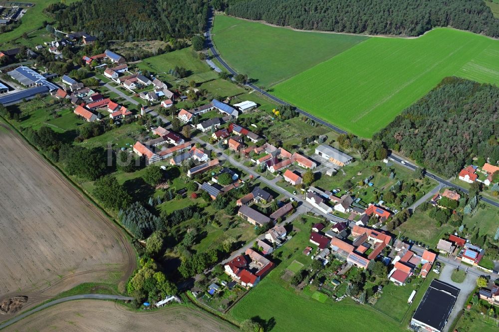 Luftbild Borken - Dorfkern am Feldrand in Borken im Bundesland Brandenburg, Deutschland