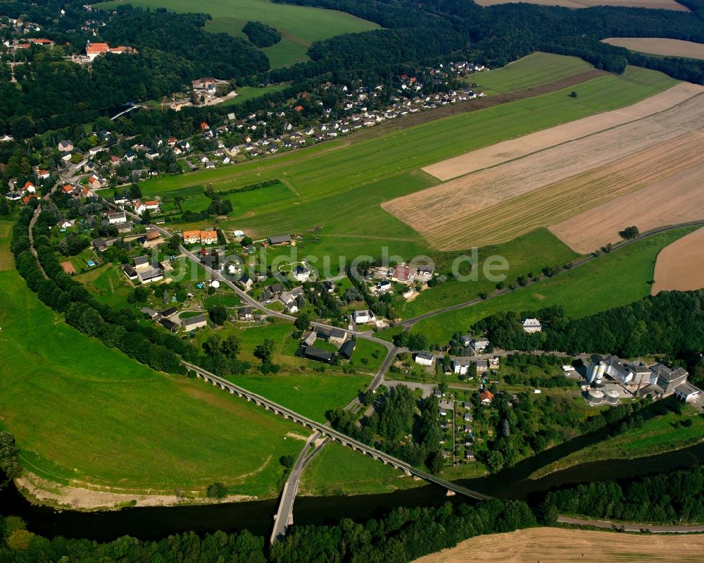 Luftaufnahme Braunsdorf - Dorfkern am Feldrand in Braunsdorf im Bundesland Sachsen, Deutschland