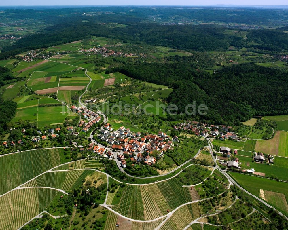 Luftbild Bürg - Dorfkern am Feldrand in Bürg im Bundesland Baden-Württemberg, Deutschland