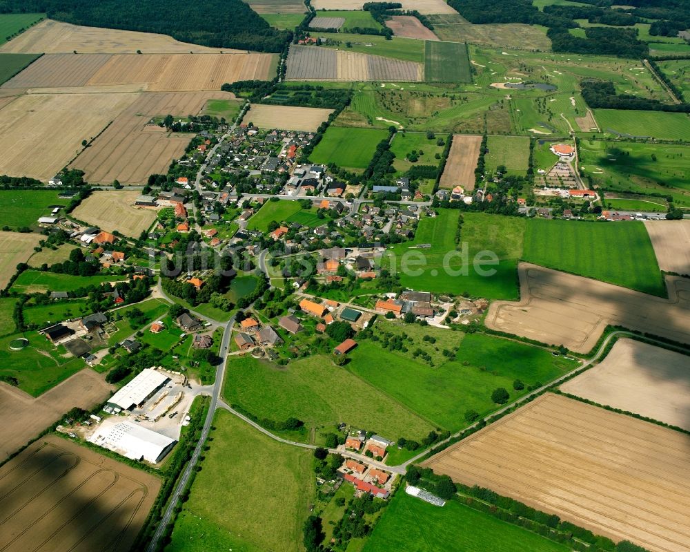 Luftaufnahme Brunstorf - Dorfkern am Feldrand in Brunstorf im Bundesland Schleswig-Holstein, Deutschland