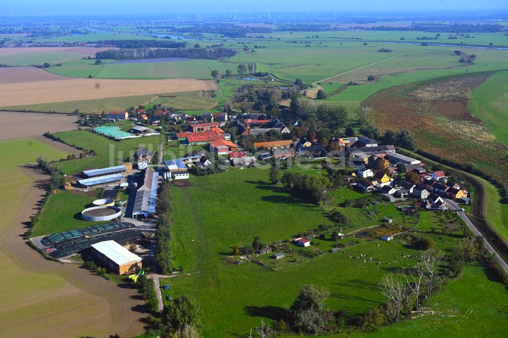 Luftaufnahme Bösewig - Dorfkern am Feldrand in Bösewig im Bundesland Sachsen-Anhalt, Deutschland