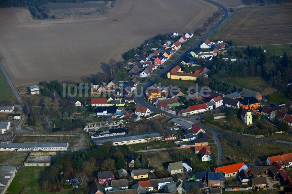 Luftaufnahme Buko - Dorfkern am Feldrand in Buko im Bundesland Sachsen-Anhalt, Deutschland