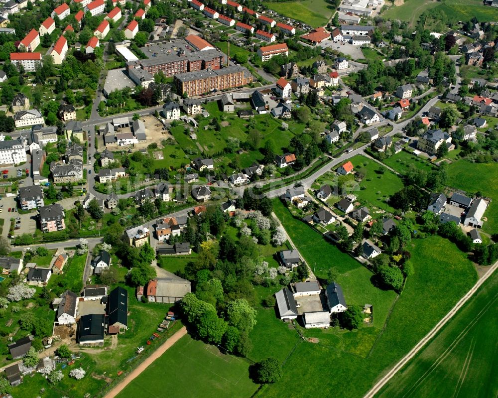 Luftbild Burkersdorf - Dorfkern am Feldrand in Burkersdorf im Bundesland Sachsen, Deutschland
