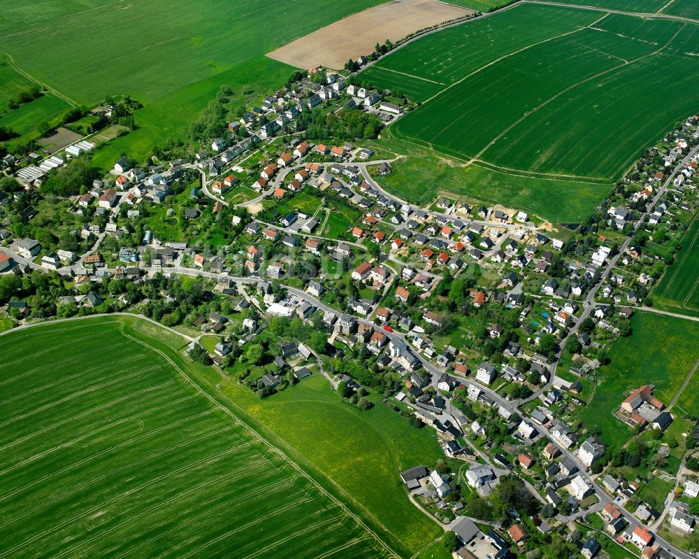Luftaufnahme Chemnitz-Wittgensdorf - Dorfkern am Feldrand in Chemnitz-Wittgensdorf im Bundesland Sachsen, Deutschland
