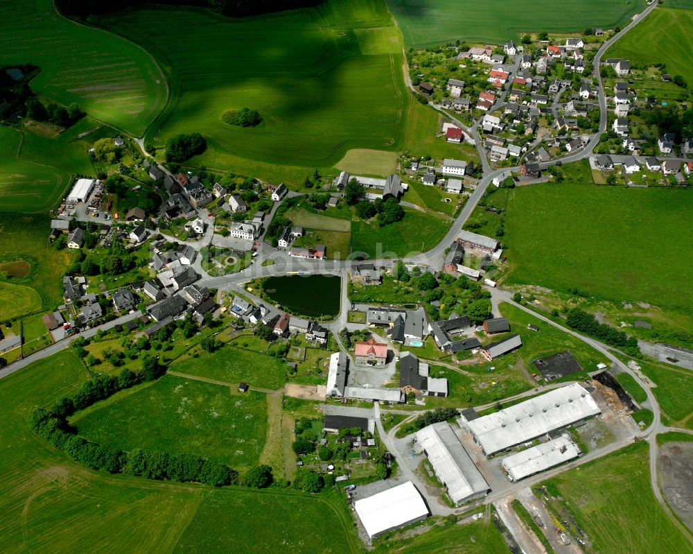 Luftbild Cossengrün - Dorfkern am Feldrand in Cossengrün im Bundesland Thüringen, Deutschland