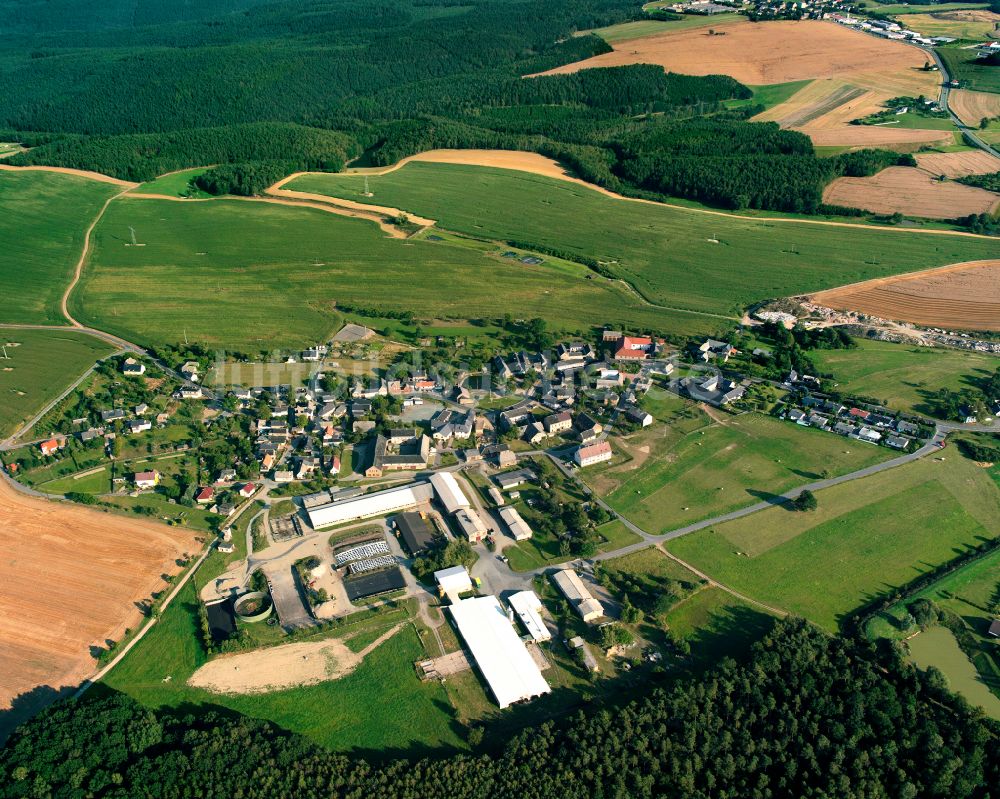 Luftaufnahme Daßlitz - Dorfkern am Feldrand in Daßlitz im Bundesland Thüringen, Deutschland