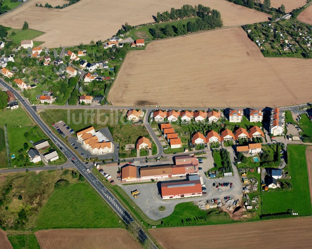 Luftaufnahme Dittersbach - Dorfkern am Feldrand in Dittersbach im Bundesland Sachsen, Deutschland