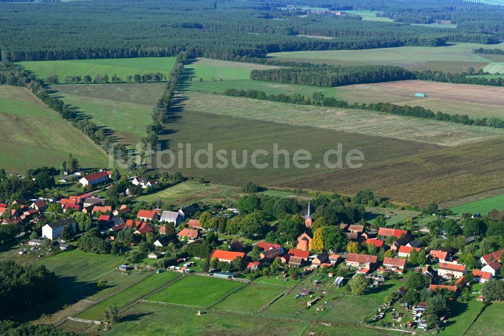 Luftbild Dranse - Dorfkern am Feldrand in Dranse im Bundesland Brandenburg, Deutschland