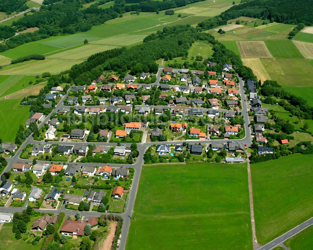 Luftbild Driedorf - Dorfkern am Feldrand in Driedorf im Bundesland Hessen, Deutschland
