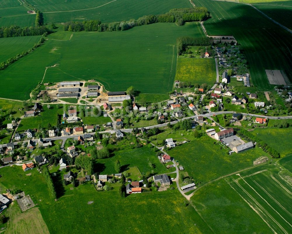 Luftbild Ehrenberg - Dorfkern am Feldrand in Ehrenberg im Bundesland Sachsen, Deutschland
