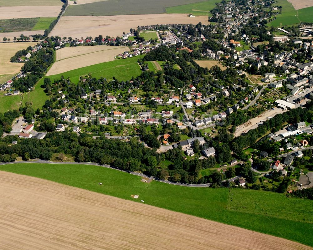 Eppendorf aus der Vogelperspektive: Dorfkern am Feldrand in Eppendorf im Bundesland Sachsen, Deutschland