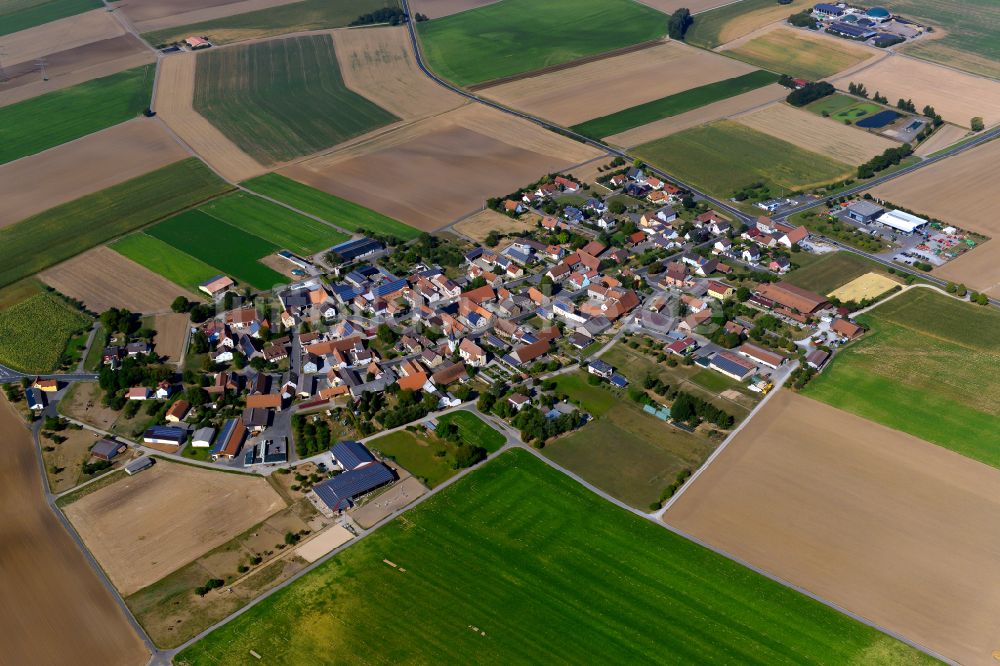 Luftaufnahme Euerhausen - Dorfkern am Feldrand in Euerhausen im Bundesland Bayern, Deutschland