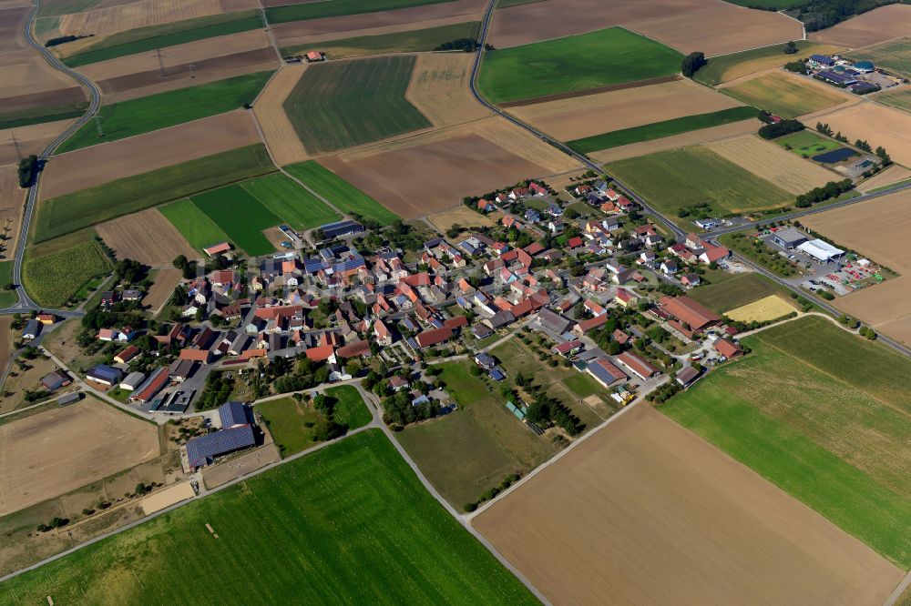 Luftbild Euerhausen - Dorfkern am Feldrand in Euerhausen im Bundesland Bayern, Deutschland
