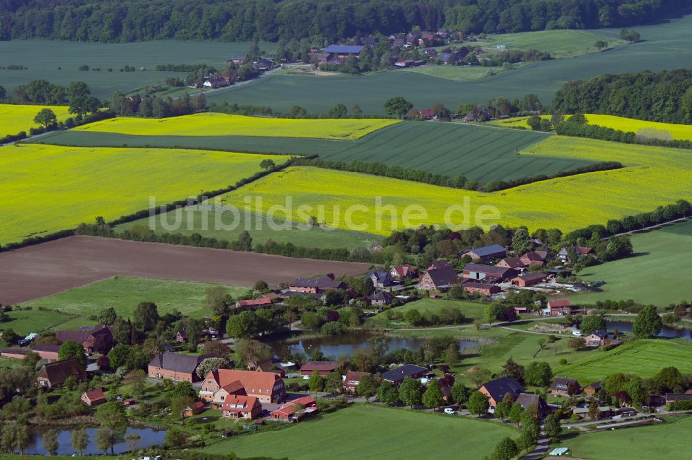 Farchauer Mühle aus der Vogelperspektive: Dorfkern am Feldrand in Farchauer Mühle im Bundesland Schleswig-Holstein, Deutschland